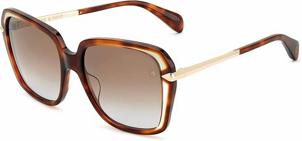NEW RAG & BONE women's rnb1059/g/s 086 squared sunglasses in havana/brown